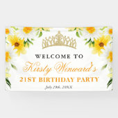 Daisies Bloemen Welkom Verjaardagsfeest Spandoek (Horizontaal)