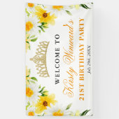 Daisies Bloemen Welkom Verjaardagsfeest Spandoek (Verticaal)