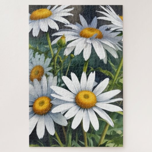 Daisies Bloemenbos Elegante Waterverf Legpuzzel (Verticaal)