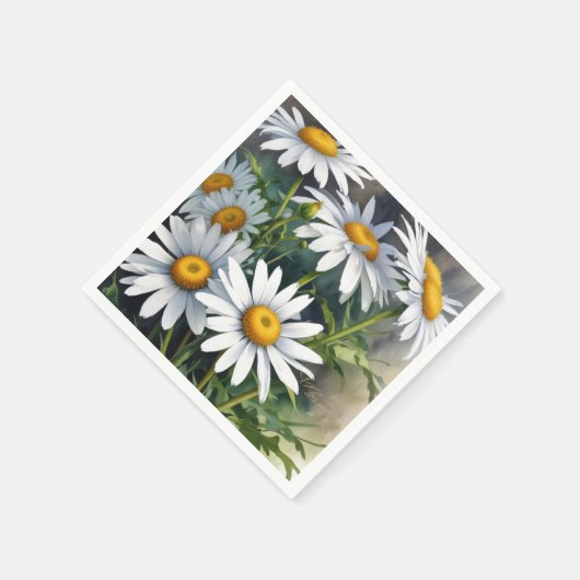 Daisies Bloemenbos Elegante Waterverf Servet (Hoek)