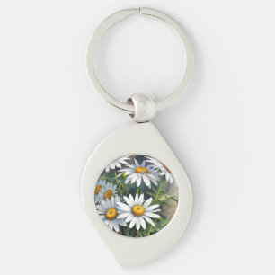 Daisies Bloemenbos Elegante Waterverf Sleutelhanger