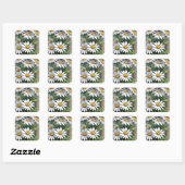 Daisies Bloemenbos Elegante Waterverf Vierkante Sticker (Vel)