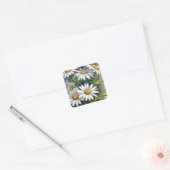Daisies Bloemenbos Elegante Waterverf Vierkante Sticker (Envelop)