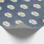 Daisies Blue Jean Denim Cadeaupapier (Hoek)