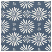 Daisies Blue White Pattern Stof (Close Up)