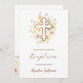 Daisies Boeket Baptisme Uitnodiging (Voorkant / Achterkant)