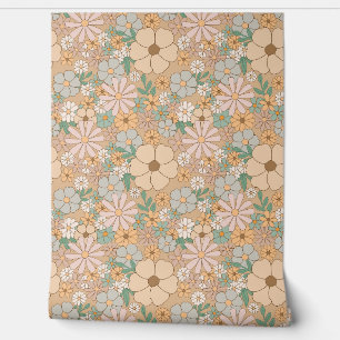 DAISIES BOHO BLOEMEN NAADLOOS BEHANG