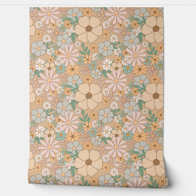 DAISIES BOHO BLOEMEN NAADLOOS BEHANG (Afrollen)
