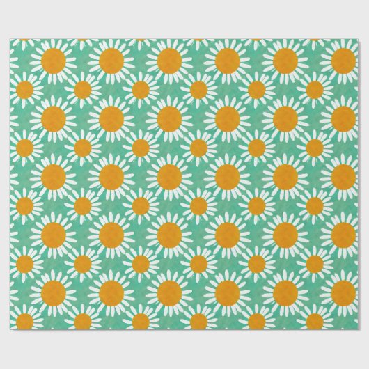 Daisies Boho Folk Art geïnspireerd Cadeaupapier (Vlak)