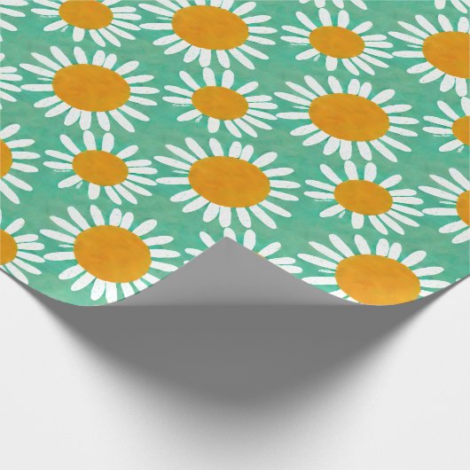 Daisies Boho Folk Art geïnspireerd Cadeaupapier (Hoek)
