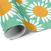 Daisies Boho Folk Art geïnspireerd Cadeaupapier (Rol Hoek)