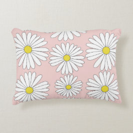 Daisies_Bord Roze Accent Kussen