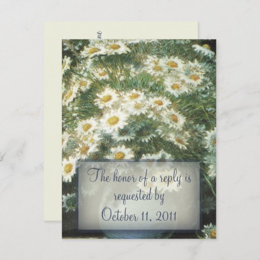 Daisies Bouquet Wedding RSVP Reply Card (Voorkant / Achterkant)