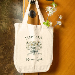 Daisies Bow Waterverf Bloemennaam Bloemenmeisje Grote Tote Bag
