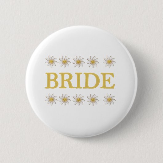 Daisies Bride Ronde Button 5,7 Cm (Voorkant)