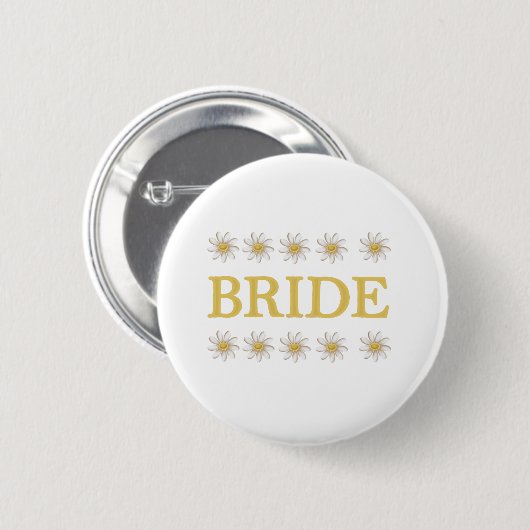 Daisies Bride Ronde Button 5,7 Cm (Voorkant /achterkant)