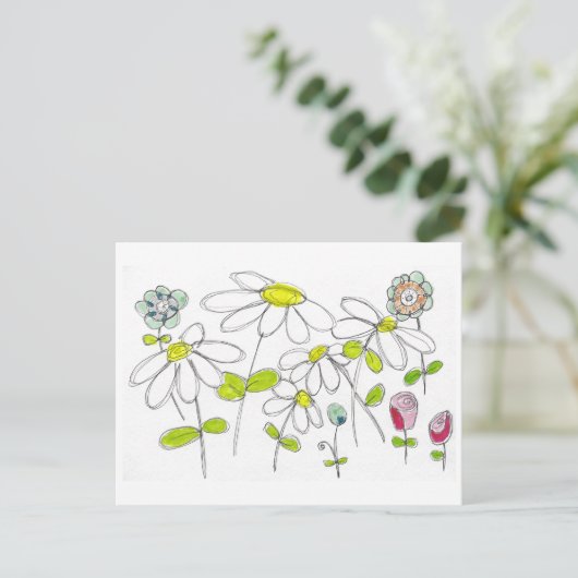 Daisies Briefkaart (Staand voorkant)
