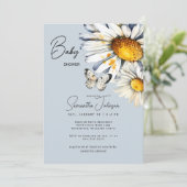 Daisies & Butterfly Baby shower Kaart (Staand voorkant)