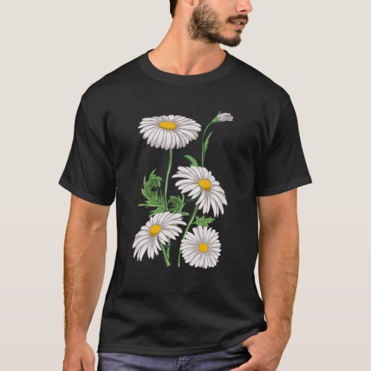 Daisies Chamomile Marguerites Bouquet Vintage Dais T-shirt (Voorkant)