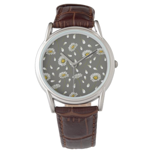 Daisies-chic-patroon Horloge (Voorkant)