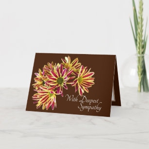 Daisies Chocolate Brown Background Sympathie Kaart