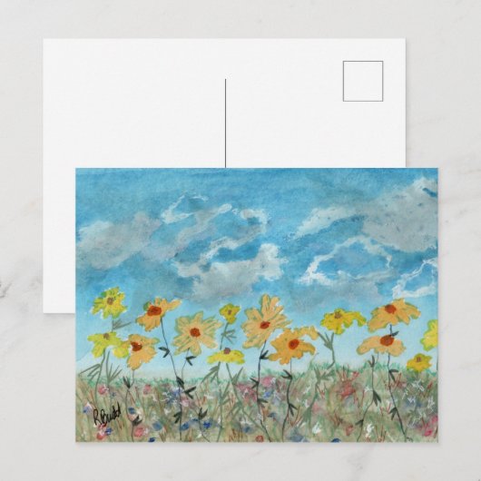 Daisies & Clouds Briefkaart (Voorkant / Achterkant)