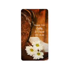 Daisies Cowboy Boots bruiloft Dank je wel Etiket