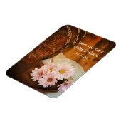 Daisies Cowboy Boots Western Wedding Save the Date Magneet (Linkerzijde)