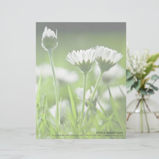 Daisies Custom Briefhoofd (Staand voorkant)