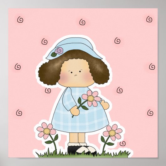 Daisies Cute Flower Spring Girl Poster (Voorkant)