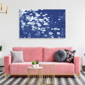 Daisies - Cyanotype-effect Canvas Afdruk (Insitu (Woonkamer))