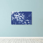 Daisies - Cyanotype-effect Canvas Afdruk (Insitu (Houten vloer))