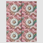 Daisies Daisy Pastel Roze Witte Bloemen Decoupage Tissuepapier (Voorkant)