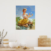 Daisies draaien omhoog poster (Keuken)