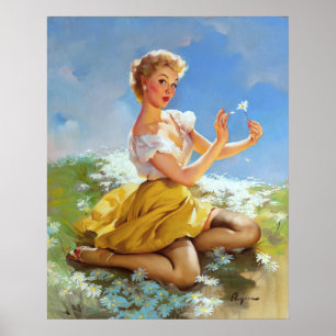 Daisies draaien omhoog poster