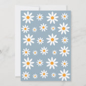 Daisies Dusty blue Birthday Party Invitation Kaart (Achterkant)