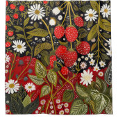 Daisies en Aardbeien Douchegordijn (Voorkant)