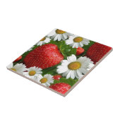 Daisies en aardbeien tegeltje (Zijkant)