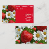 Daisies en aardbeien visitekaartje (Voorkant / Achterkant)