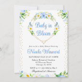 Daisies en Blue Flowers Hart Krans Baby shower Kaart (Voorkant)