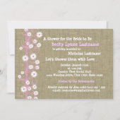 Daisies en Burlap Roze Vrijgezellenfeest Kaart (Voorkant)