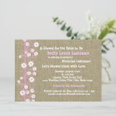 Daisies en Burlap Roze Vrijgezellenfeest Kaart (Staand voorkant)