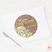 Daisies en Burlap Wedding Label (Envelop)