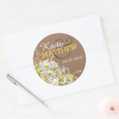 Daisies en Burlap Wedding Label (Envelop)