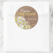 Daisies en Burlap Wedding Label (Tas)