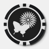 Daisies en Butterflies in Black Poker Chips (Voorkant)