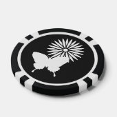 Daisies en Butterflies in Black Poker Chips (Enkel)