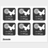 Daisies en Butterflies in Black Sticker (Vel)