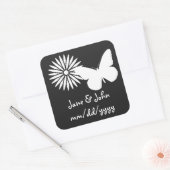 Daisies en Butterflies in Black Sticker (Envelop)