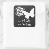 Daisies en Butterflies in Black Sticker (Tas)